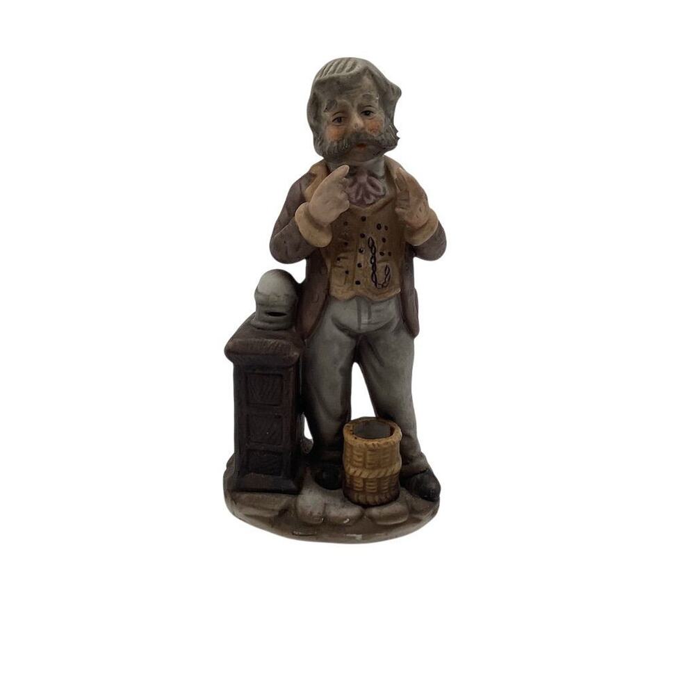 Vintage Porcelain Figurine Man with Moustache Classic Decor‎
